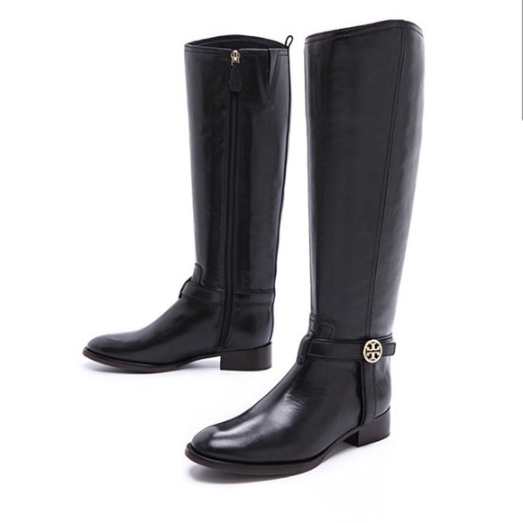 Tory Burch Bristol Riding Boot in Black - Picture 1 of 11
